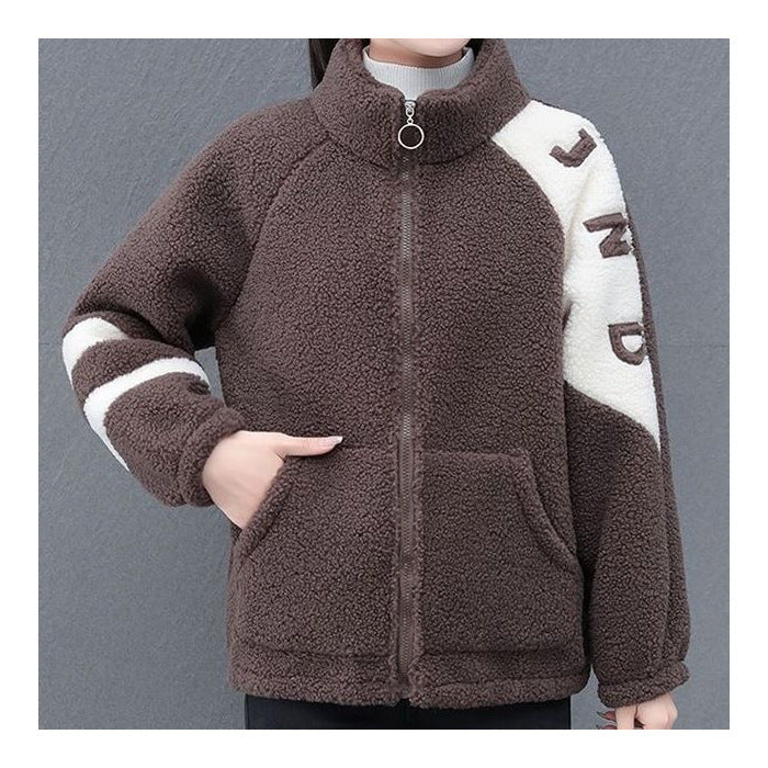 Damen Fleecejacke Hochkragen Seitentaschen Eveloria