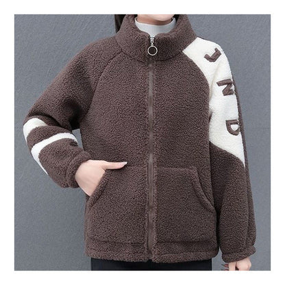 Damen Fleecejacke Hochkragen Seitentaschen Eveloria