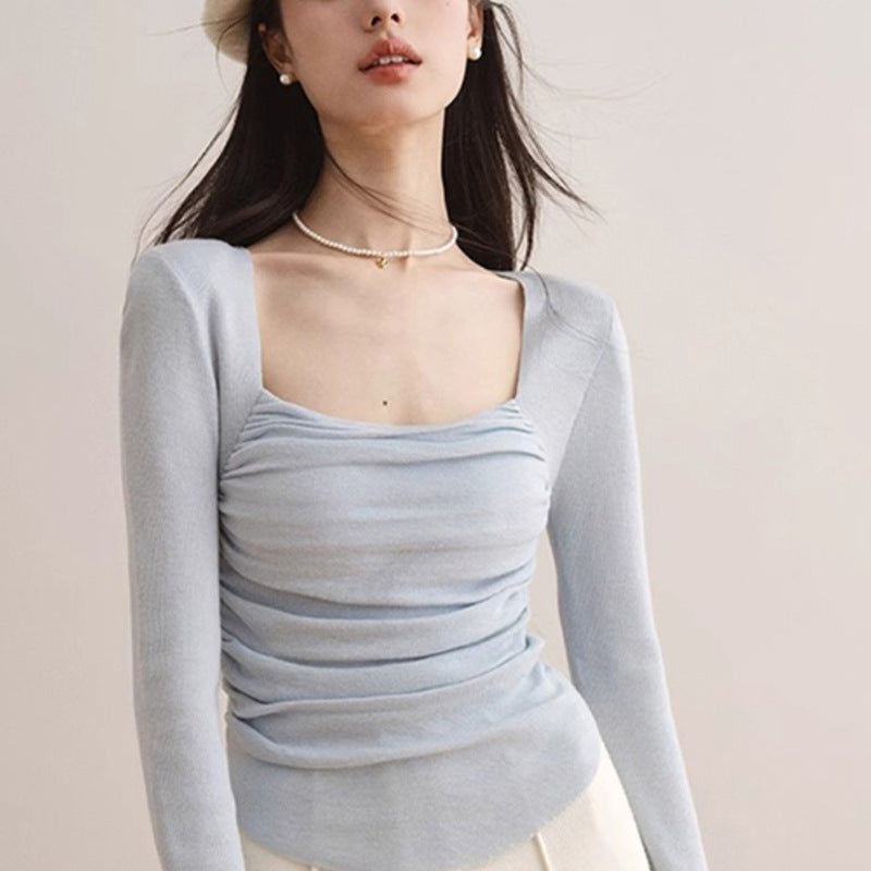 Damen Oberteil Figurbetont Raffungseffekt Elegantes Design - Eveloria