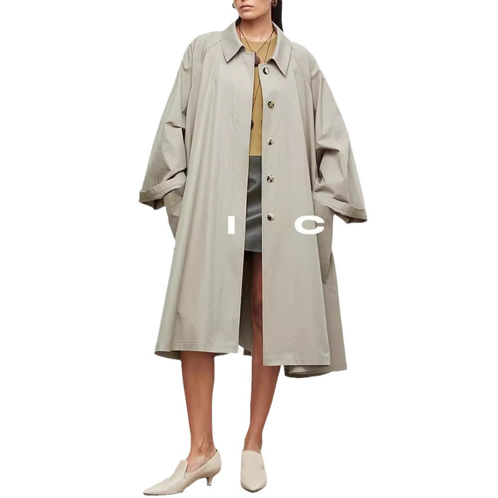 Damen Trenchcoat Lässig Übergroße Ärmel Eveloria