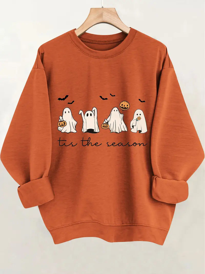 Damen Sweatshirt Halloween-Motiv Lässiger Schnitt Eveloria