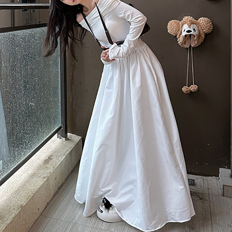 Damen Maxikleid Off-Shoulder mit Trägerdetails Elegant