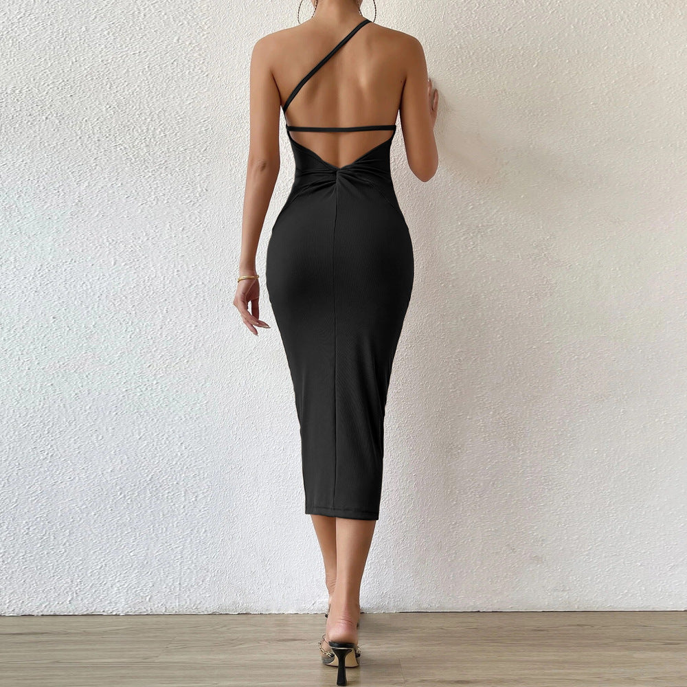Damen Midikleid Asymmetrisch Figurbetont Eveloria