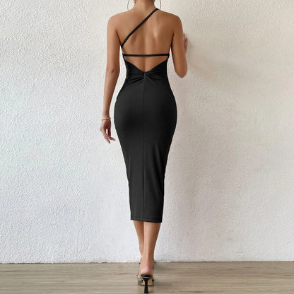 Damen Midikleid Asymmetrisch Figurbetont Eveloria