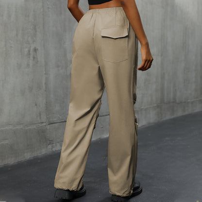 Damen Freizeithose Elastischer Bund Praktische Seitentaschen