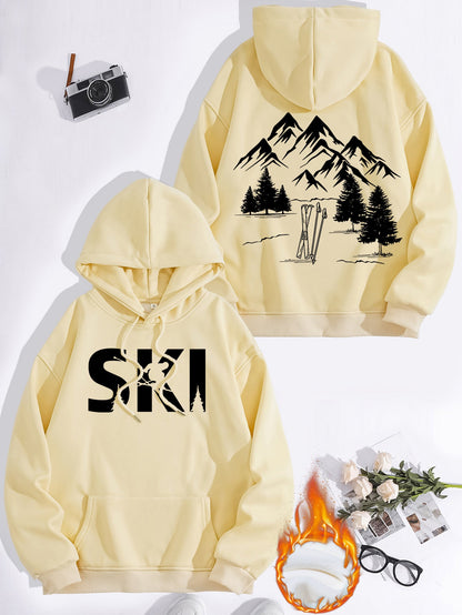 Damen Kapuzenpullover Ski-Design Gemütlich Eveloria