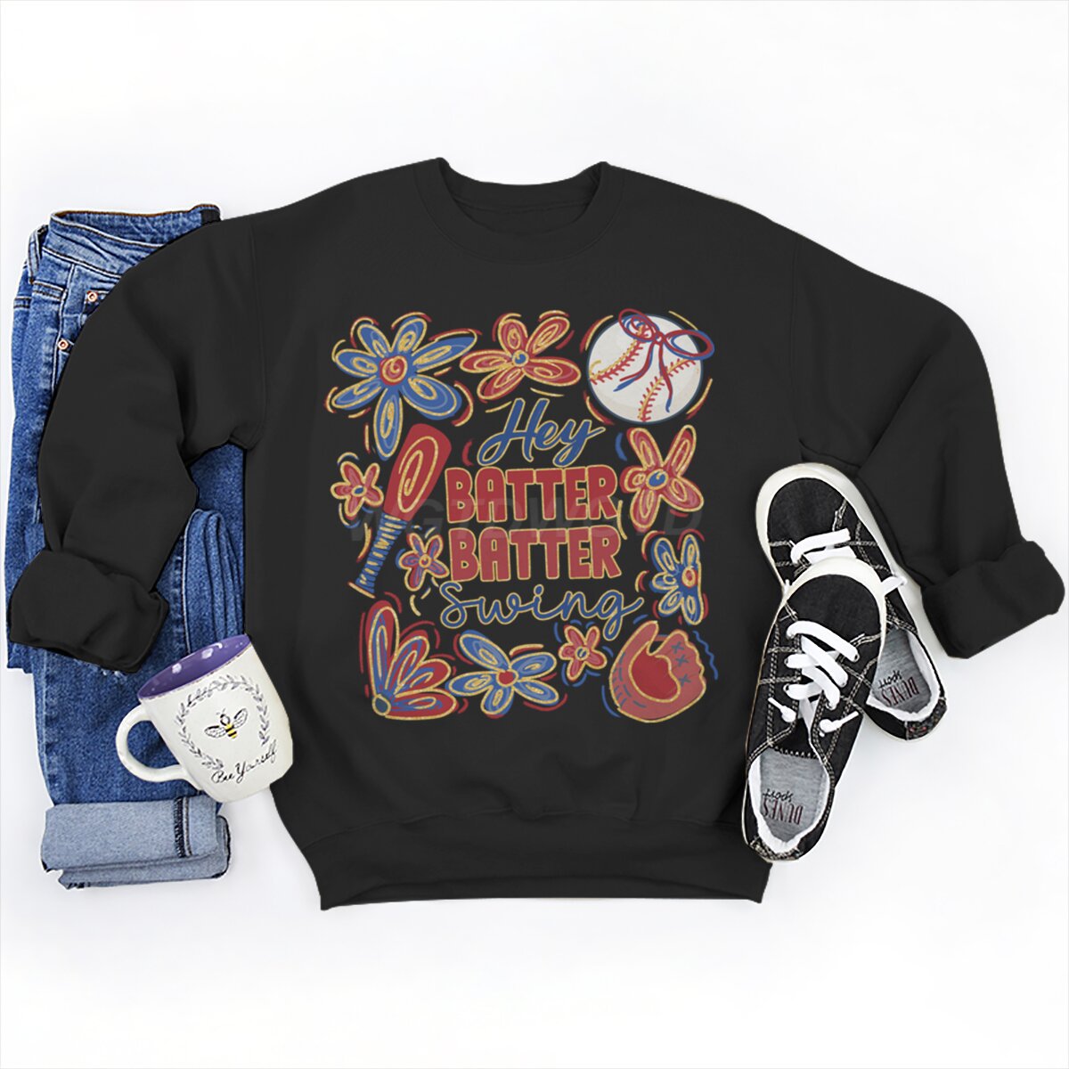 Damen Sweatshirt Baseball-Motiv Lässiger Schnitt Grau Eveloria