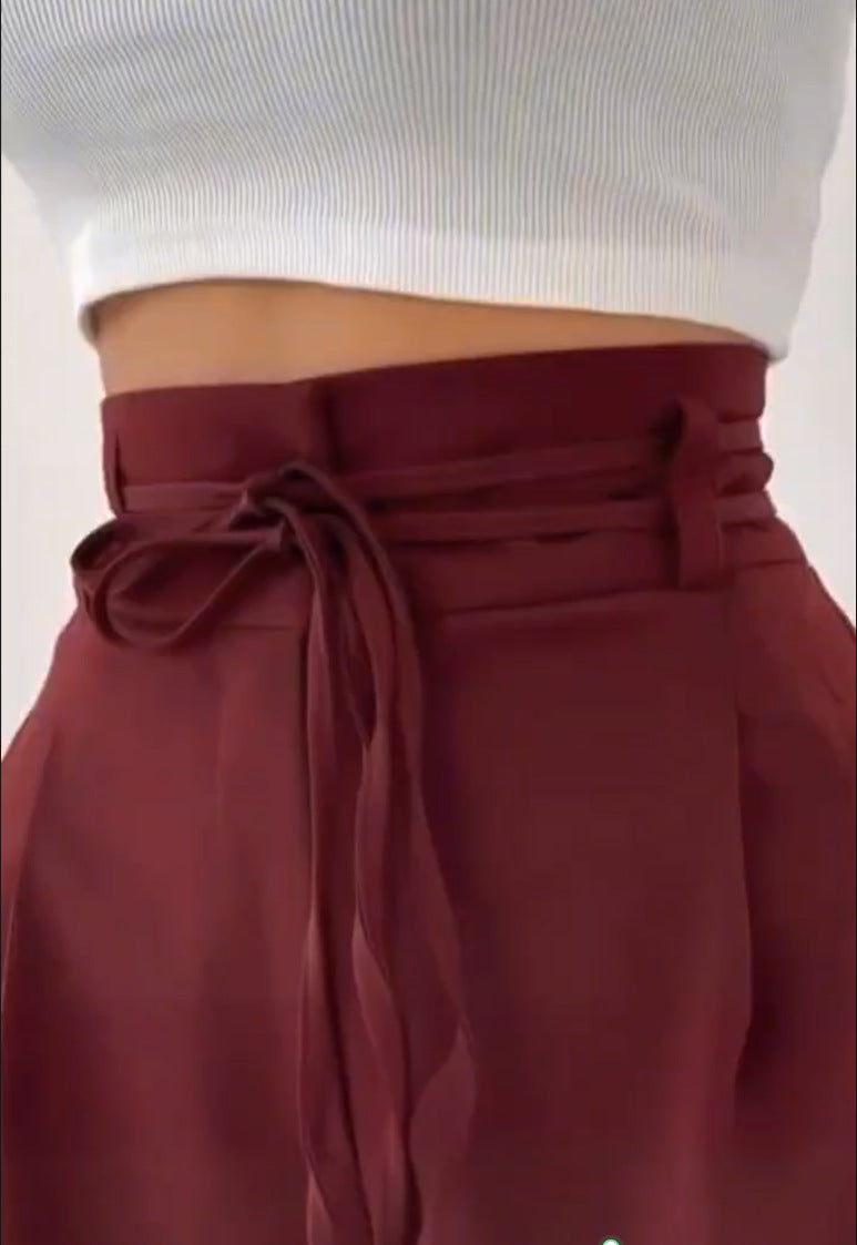 Damen Bundfalten-Hose Elastischer Taillenbund Bequem