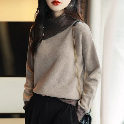 Damen Pullover Stehkragen Modern Eveloria