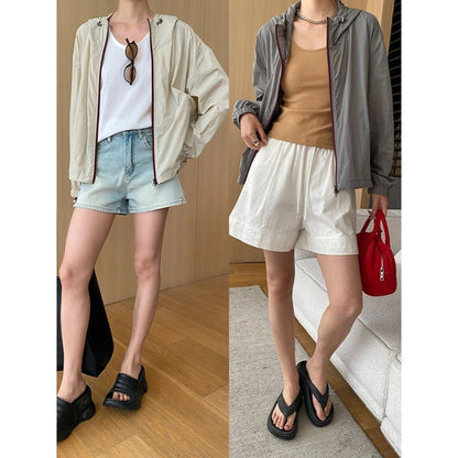Damen Übergangsjacke Lässig Funktions-Taschen Verstellbarer Saum