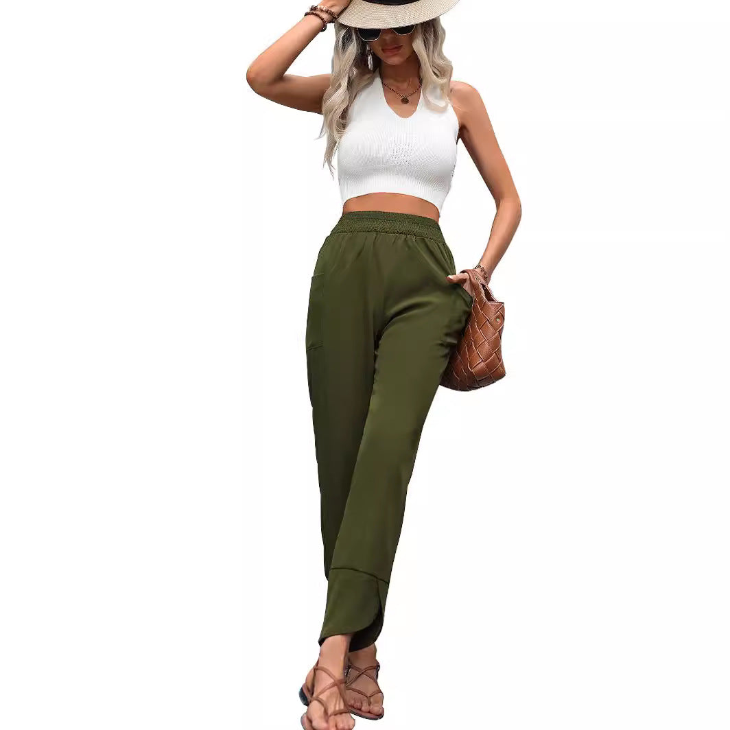 Damen Freizeithose Elastischer Taillenbund Bequem