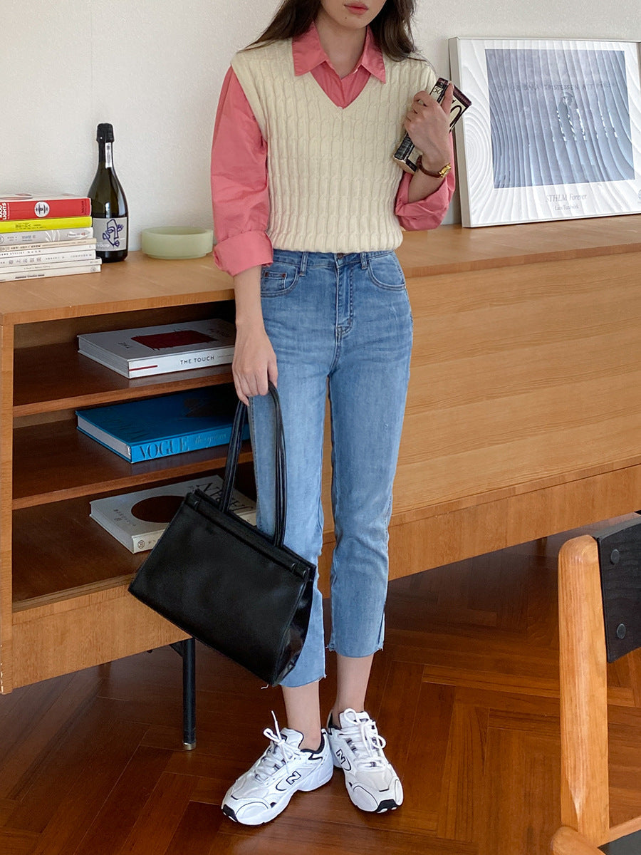 Damen Strickpullover Ohne Ärmel Eveloria