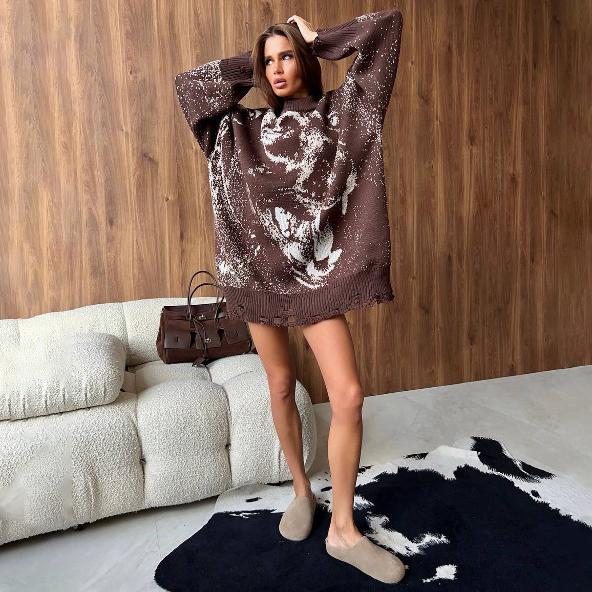 Damen Oversized Pullover Farbverlauf Eveloria