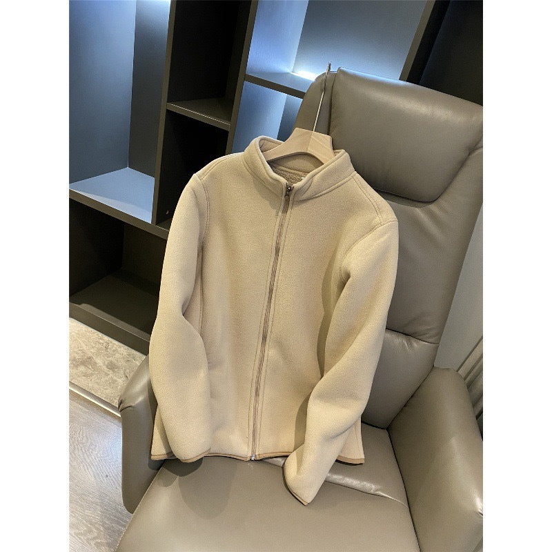 Damen Fleecejacke Hochkragen Reißverschluss Eveloria
