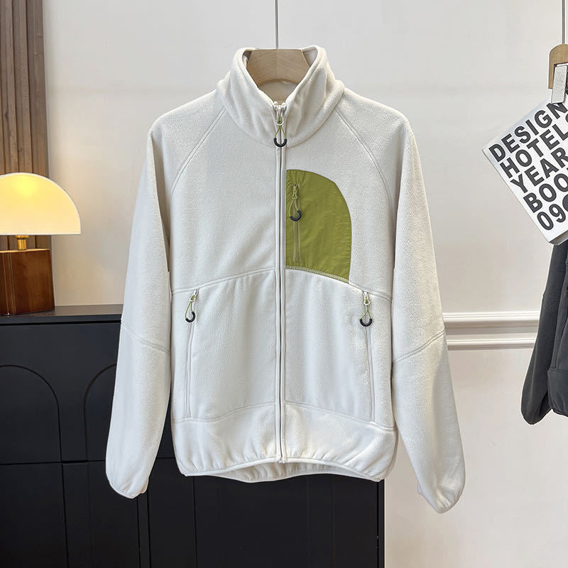 Damen Fleecejacke Hochschließend Praktische Taschen Eveloria