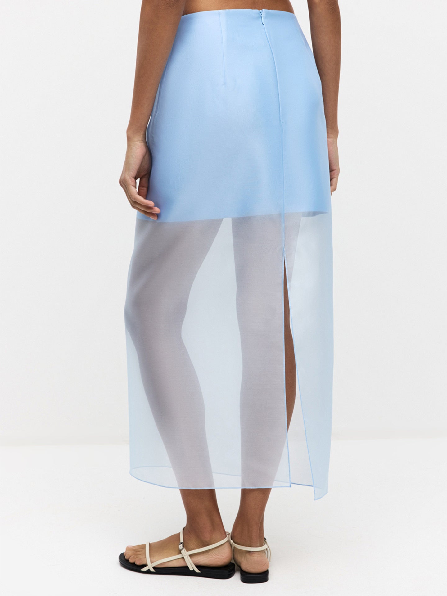 Damen Chiffon-Rock Lang Mit Seitlichem Schlitz Eveloria