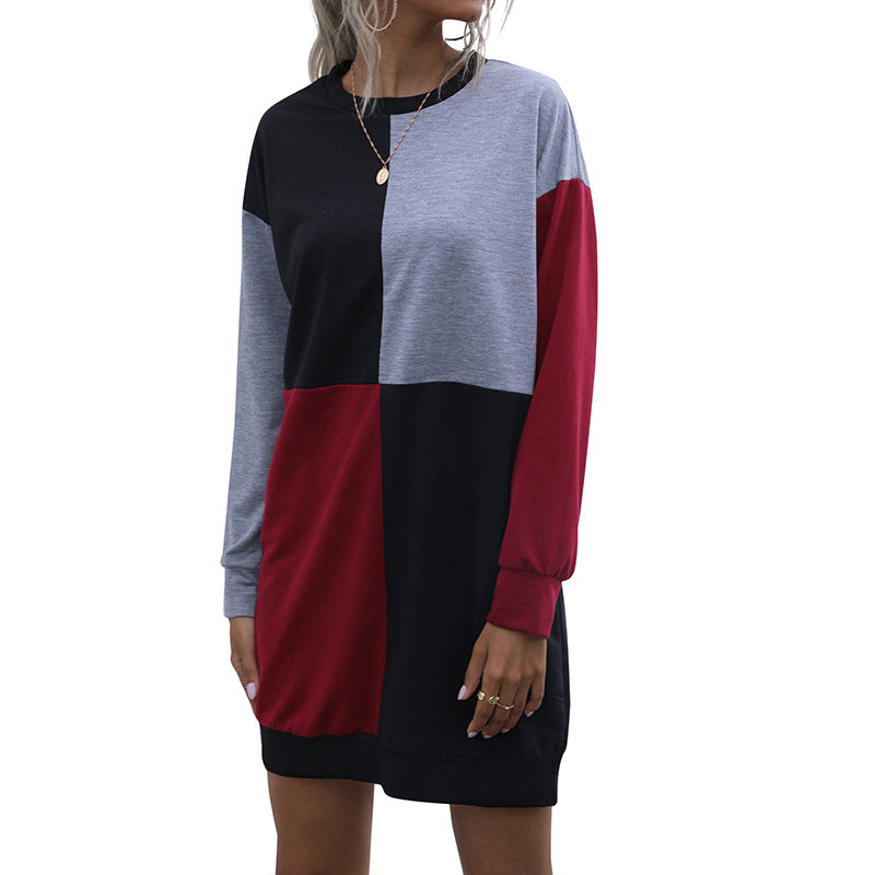 Damen Oversized Kleid Farbblockdesign Eveloria