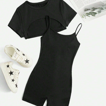 Damen Jumpsuit Set Cropped und Shorts Eveloria - Eveloria