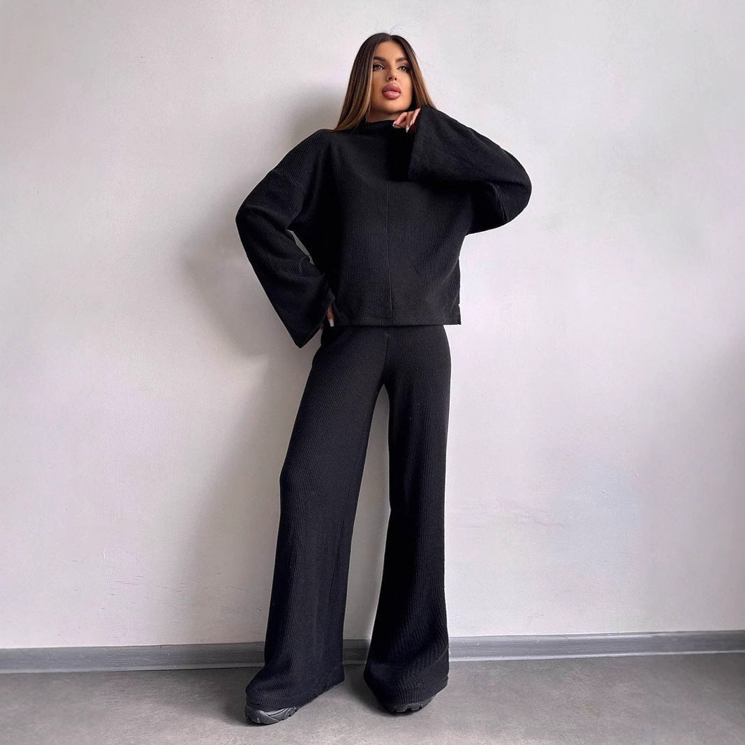 Damen Loungewear Set Weites Rippdesign