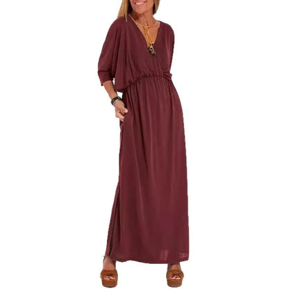 Eveloria Damen Maxikleid mit Seitenschlitz und Flexibler Taille