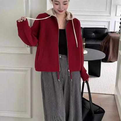 Damen Steppjacke mit Kapuze Doppelreißverschluss Eveloria