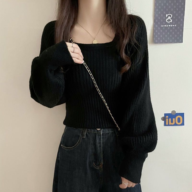 Damen Strickpullover Weit Ärmel Eveloria