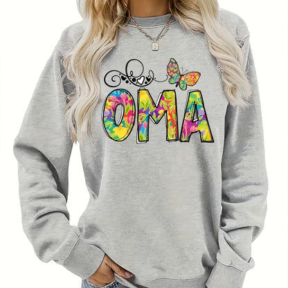Damen Sweatshirt Botanischer Aufdruck Eveloria