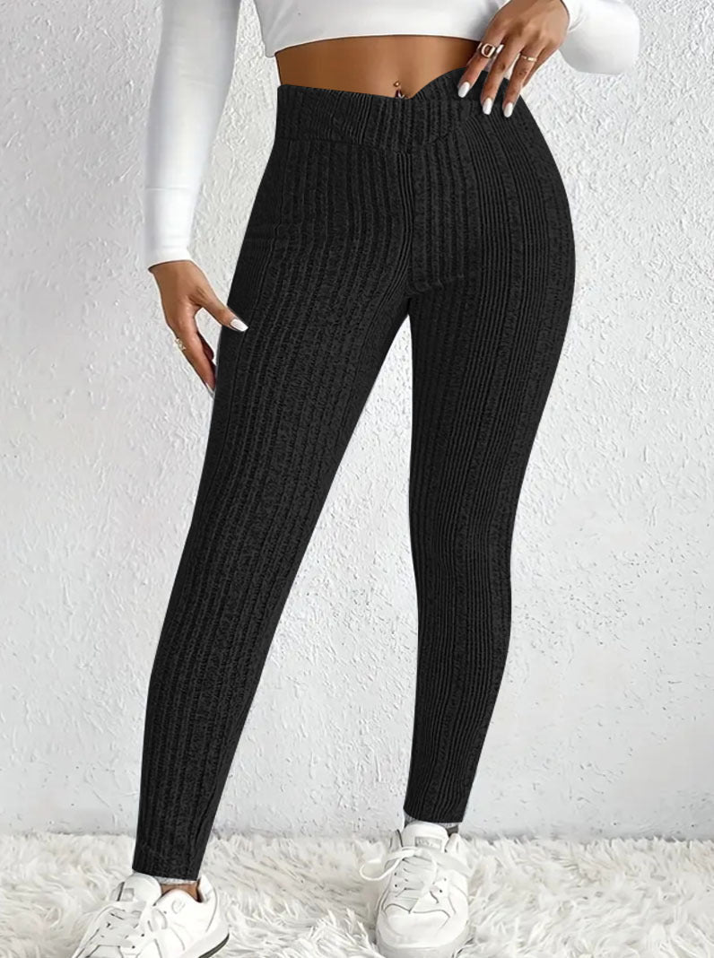 Damen Leggings Figurbetonter Stoff Streifenmuster