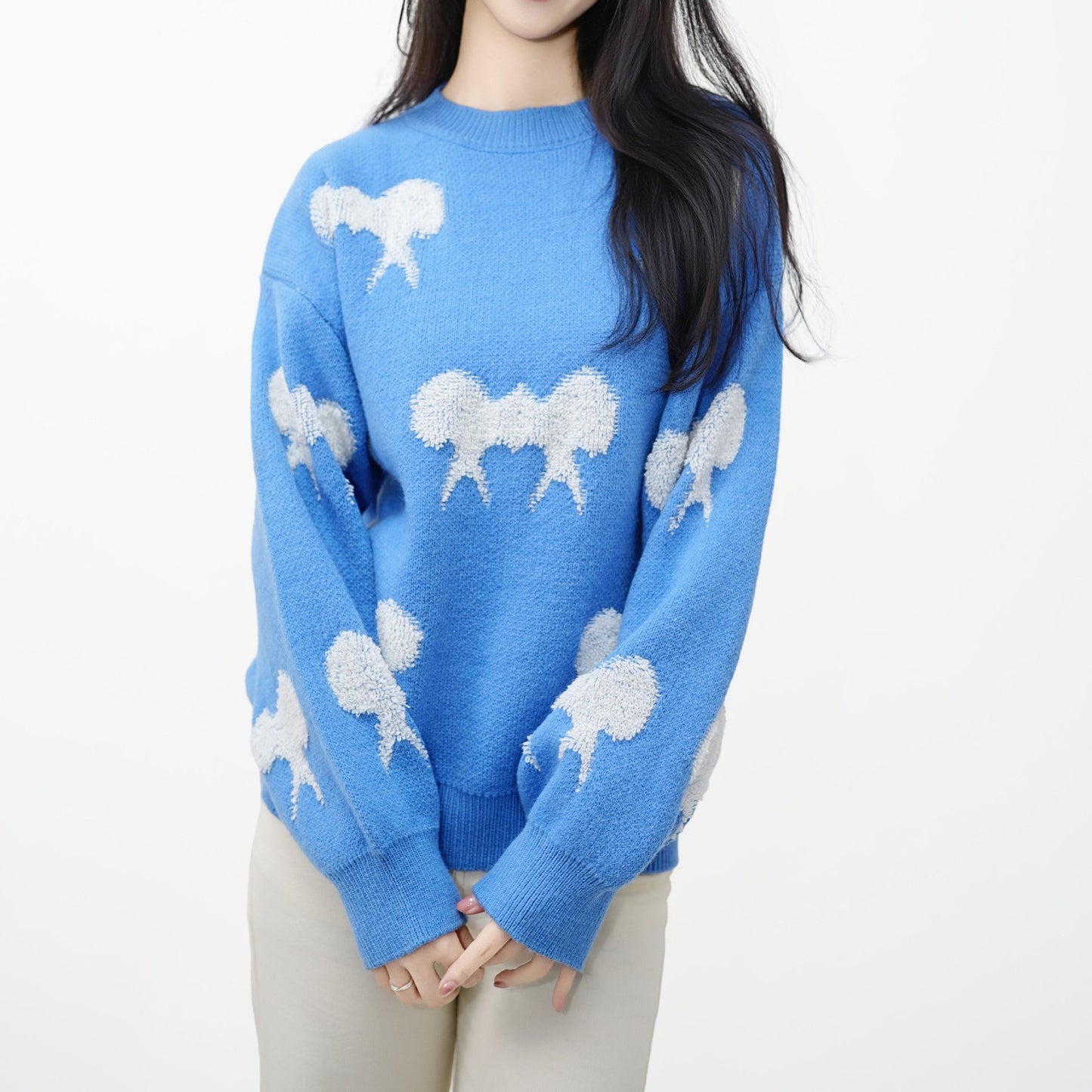 Damen Grobstrickpullover Verspielt Eveloria