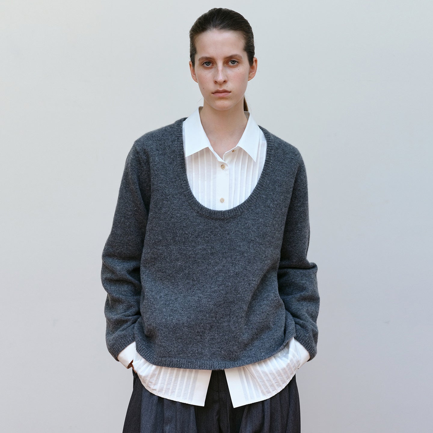 Damen Strickpullover Rundhalsausschnitt Eveloria