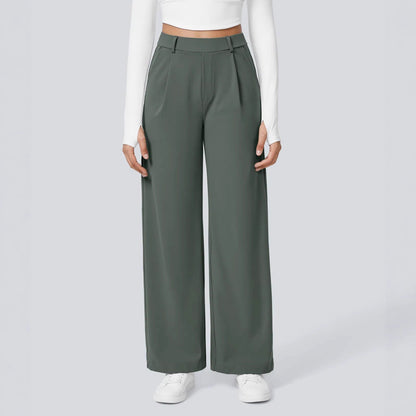 Damen Palazzo-Hose Weit Geschnitten Falten Elegant Eveloria