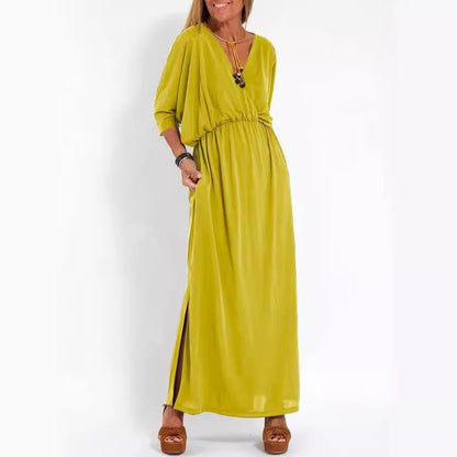 Eveloria Damen Maxikleid mit Seitenschlitz und Flexibler Taille