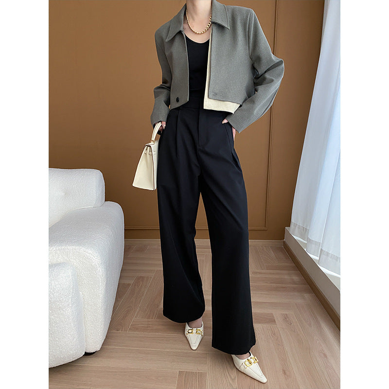 Damen Cropped Blazer Jacke Eveloria Stilvolle