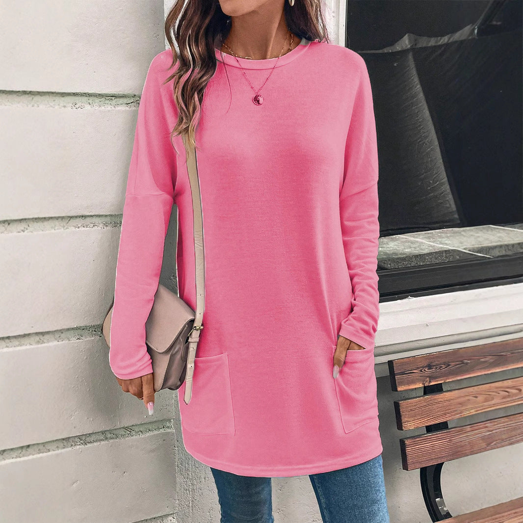Damen Sweatshirt Relaxed Fit Baumwollmischung Rundhalsausschnitt - Eveloria