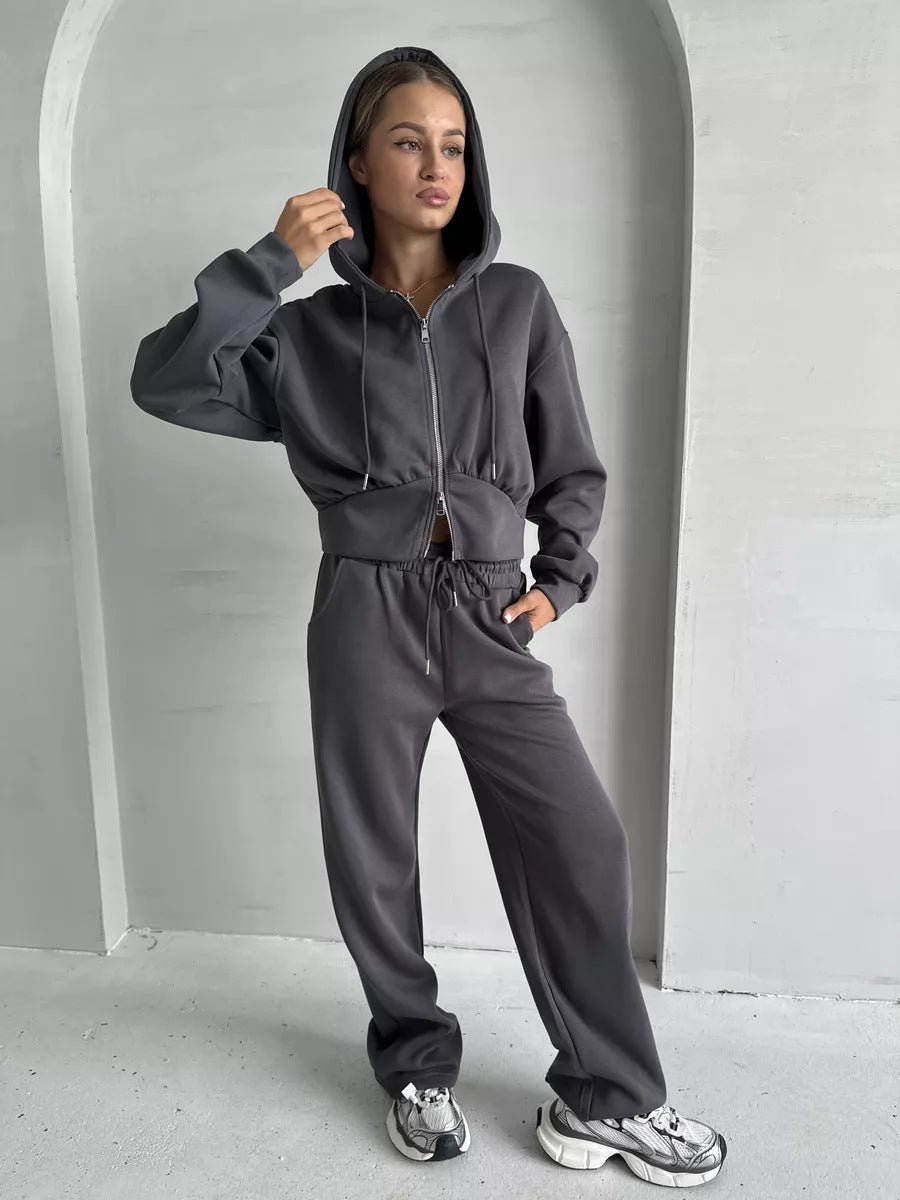 Damen Sport Set Cropped Hoodie und Jogginghose Eveloria