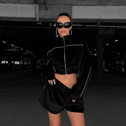 Damen Loungewear-Set mit bequemer Shorts und Oversized-Oberteil