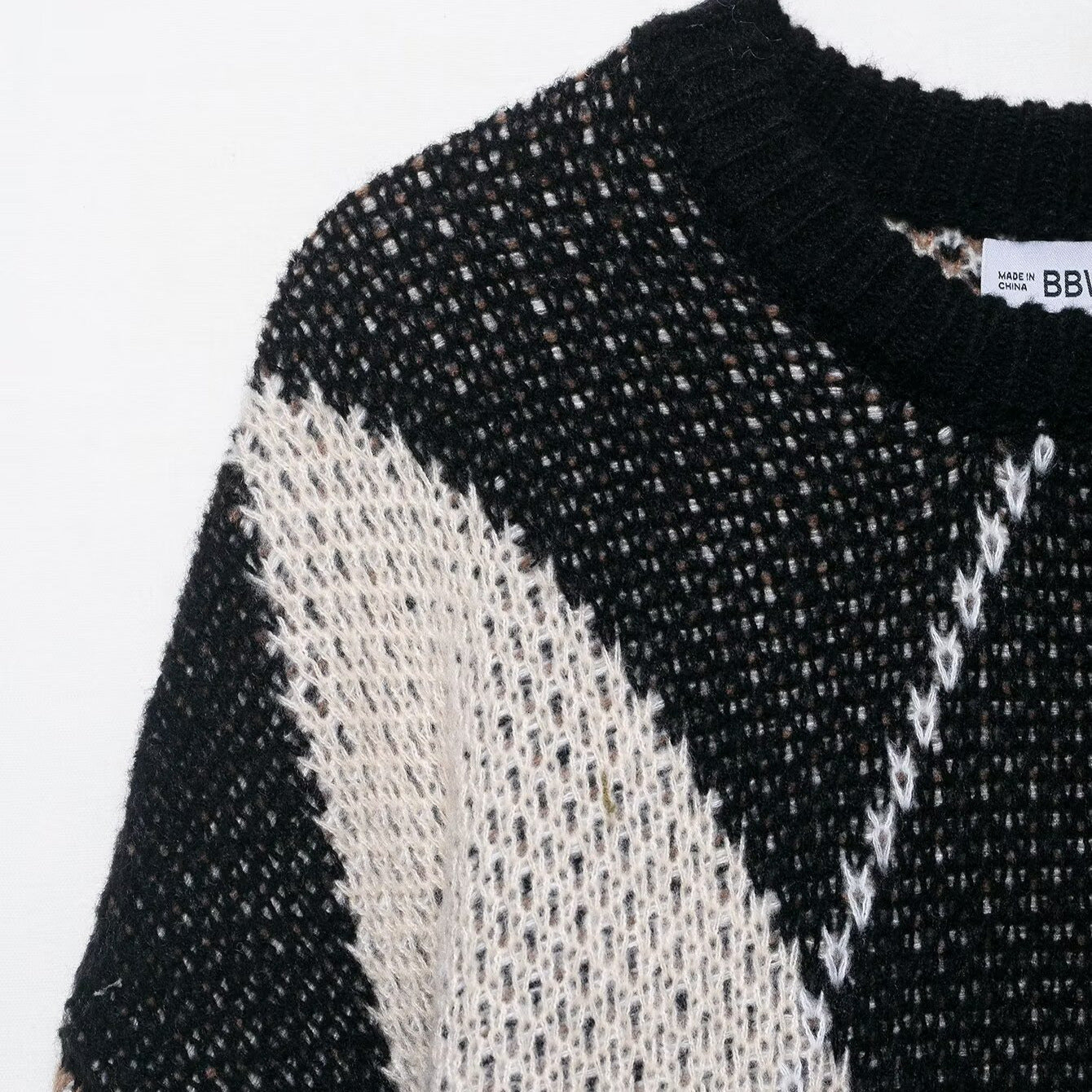 Damen Strickpullover Rautenmuster Eveloria