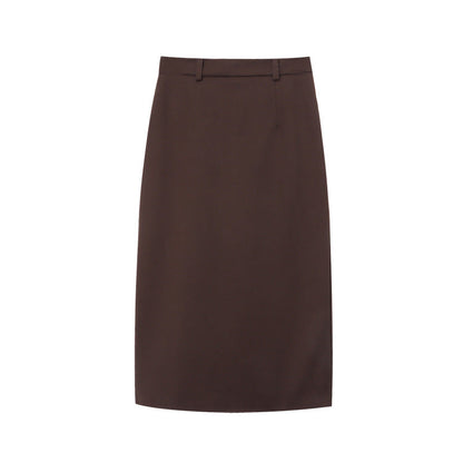Damen Midirock Moderner Schnitt Hochtaschen Eveloria