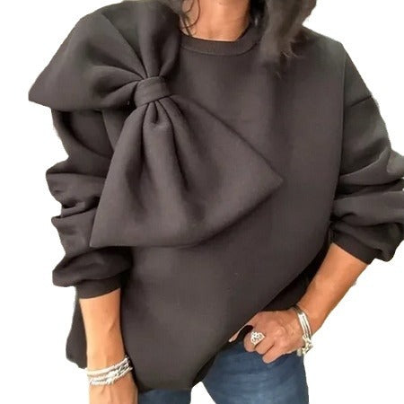 Damen Pullover Übergroßes Schleifendetail Eveloria