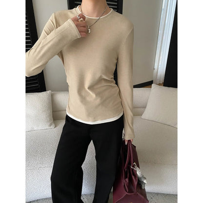 Damen Langarmshirt Baumwolle Lässig Eveloria
