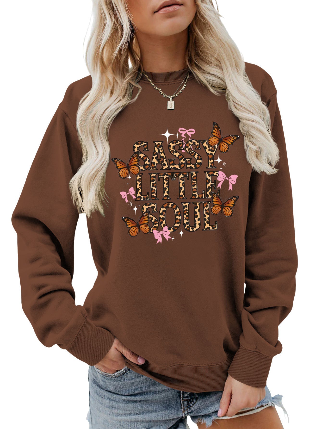 Damen Sweatshirt Schmetterlingsdesign Eveloria