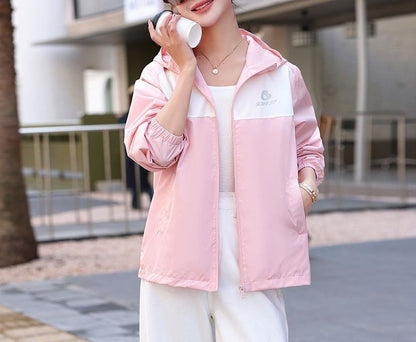 Damen Übergangsjacke Leicht Kapuzen-Design Beige