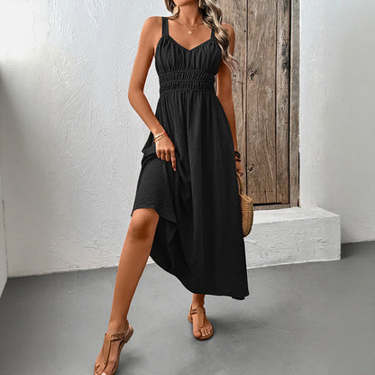 Damen Maxikleid Elastisch Verstellbare Träger Eveloria