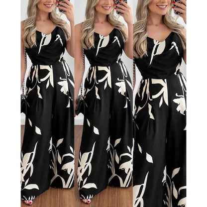 Damen Overall Gefaltetes Oberteil Florales Design Eveloria