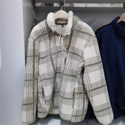 Damen Fleecejacke Wabenstruktur Hochkragen Grau Eveloria