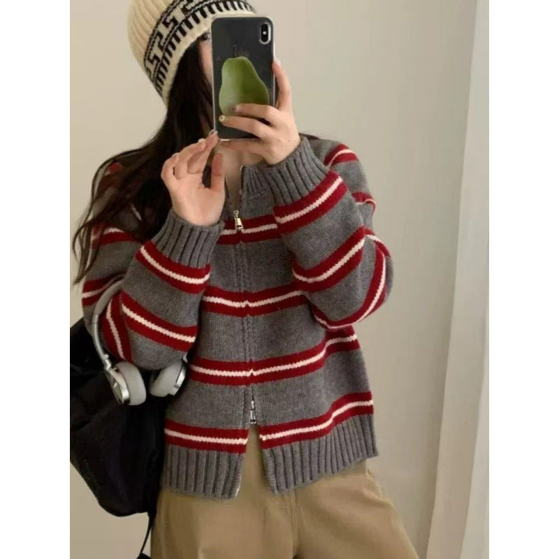 Damen Strickcardigan Modern Streifen