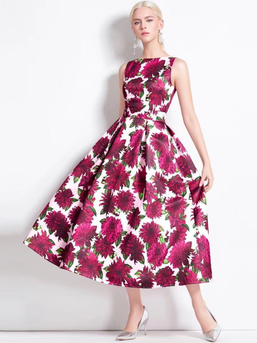 Damen Maxikleid Floral Tailliert Eveloria