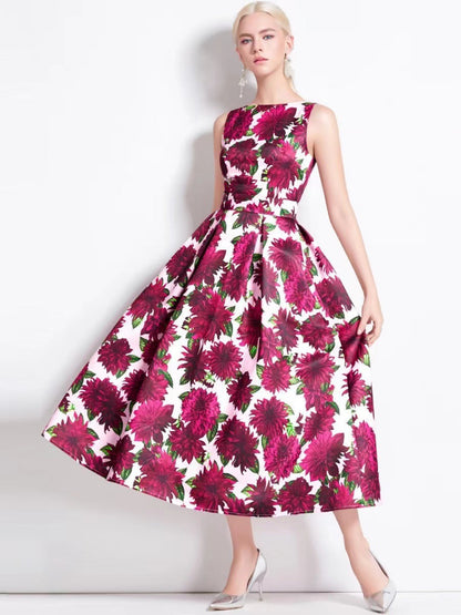 Damen Maxikleid Floral Tailliert Eveloria