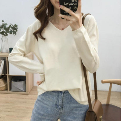 Damen Pullover V-Ausschnitt Weich