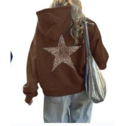 Damen Kapuzenpullover Glitzerndes Sternmotiv Eveloria